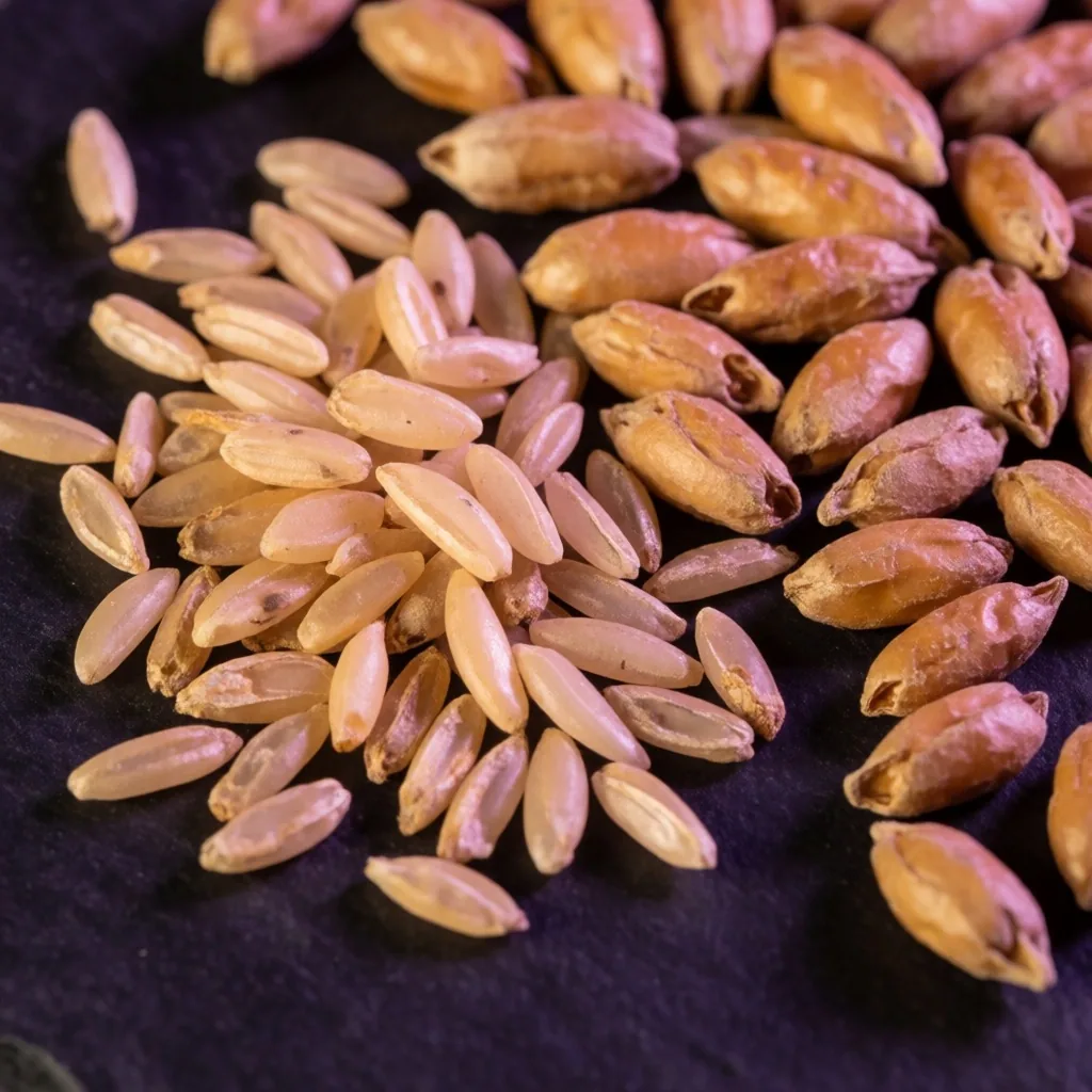 Whole grains rich in B vitamins photographed on a dark surface