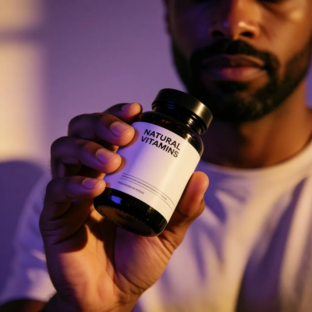 Supplement bottle with ingredient label
